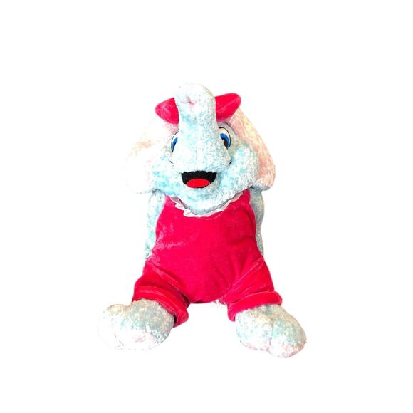 TonyToy Plush Sitting Elephant Puli International Blue Pink Outfit Bow 12in - Picture 3 of 11